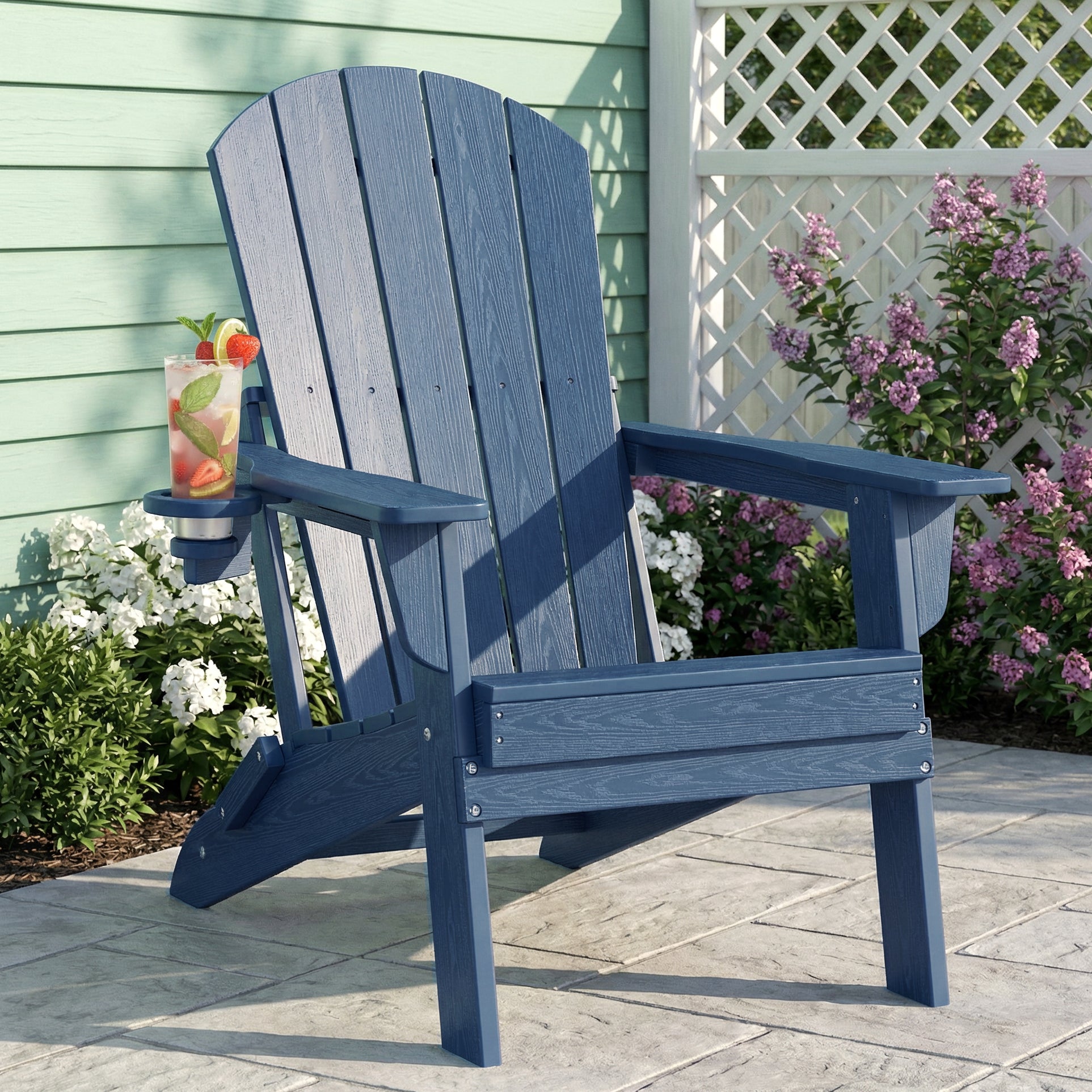 Premium HDPE Adirondack Chair – All-Weather Folding Outdoor Lounge Chair with Ergonomic Comfort