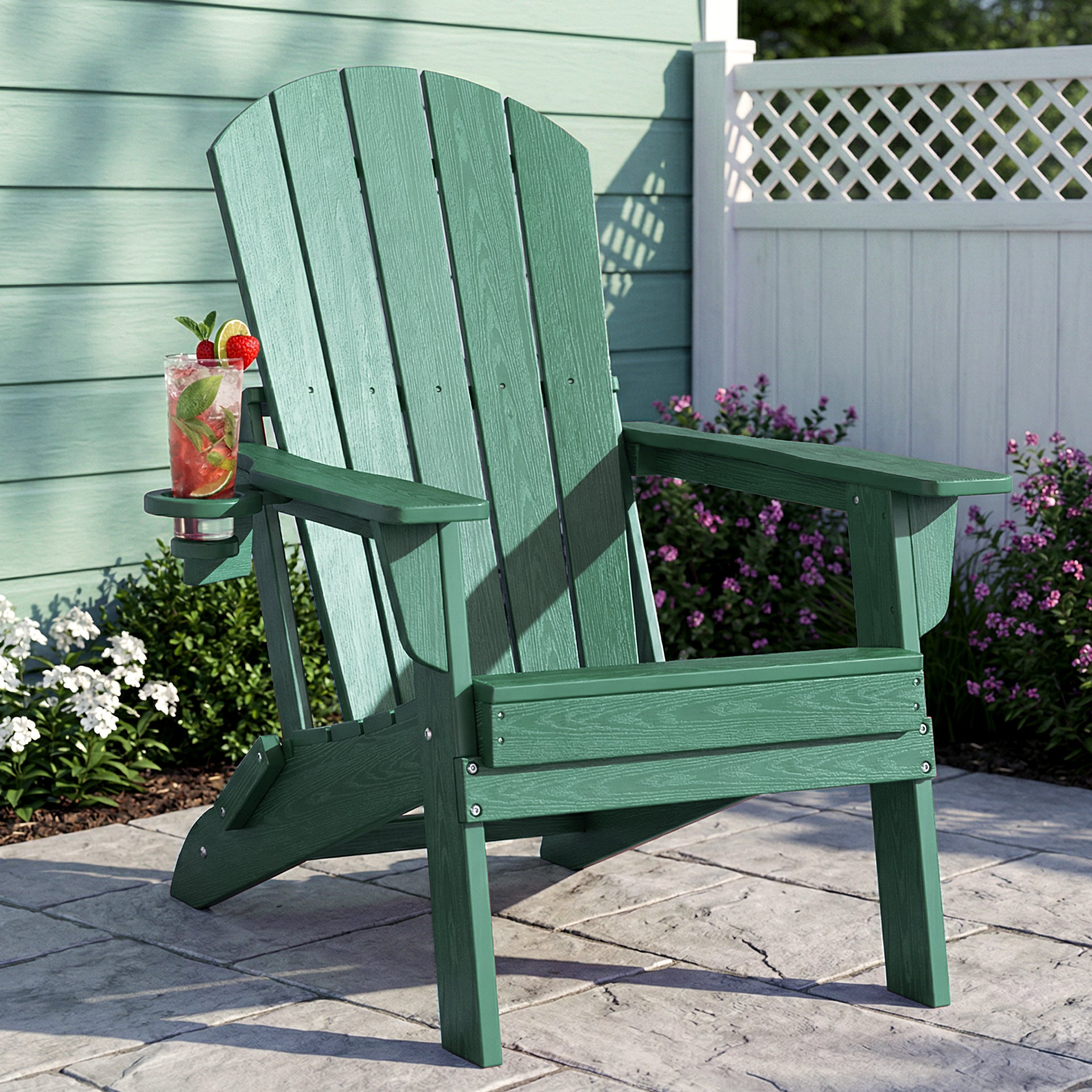 Premium HDPE Adirondack Chair – All-Weather Folding Outdoor Lounge Chair with Ergonomic Comfort