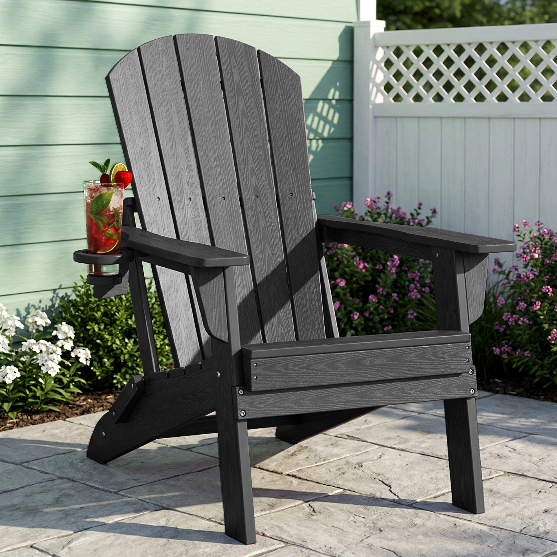 Premium HDPE Adirondack Chair – All-Weather Folding Outdoor Lounge Chair with Ergonomic Comfort