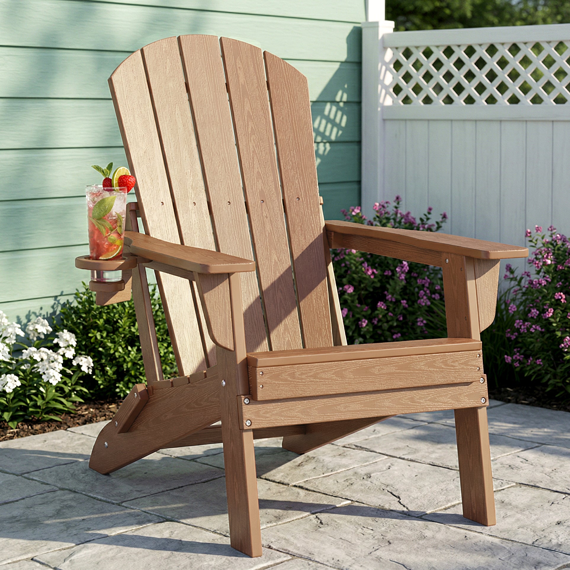 Premium HDPE Adirondack Chair – All-Weather Folding Outdoor Lounge Chair with Ergonomic Comfort