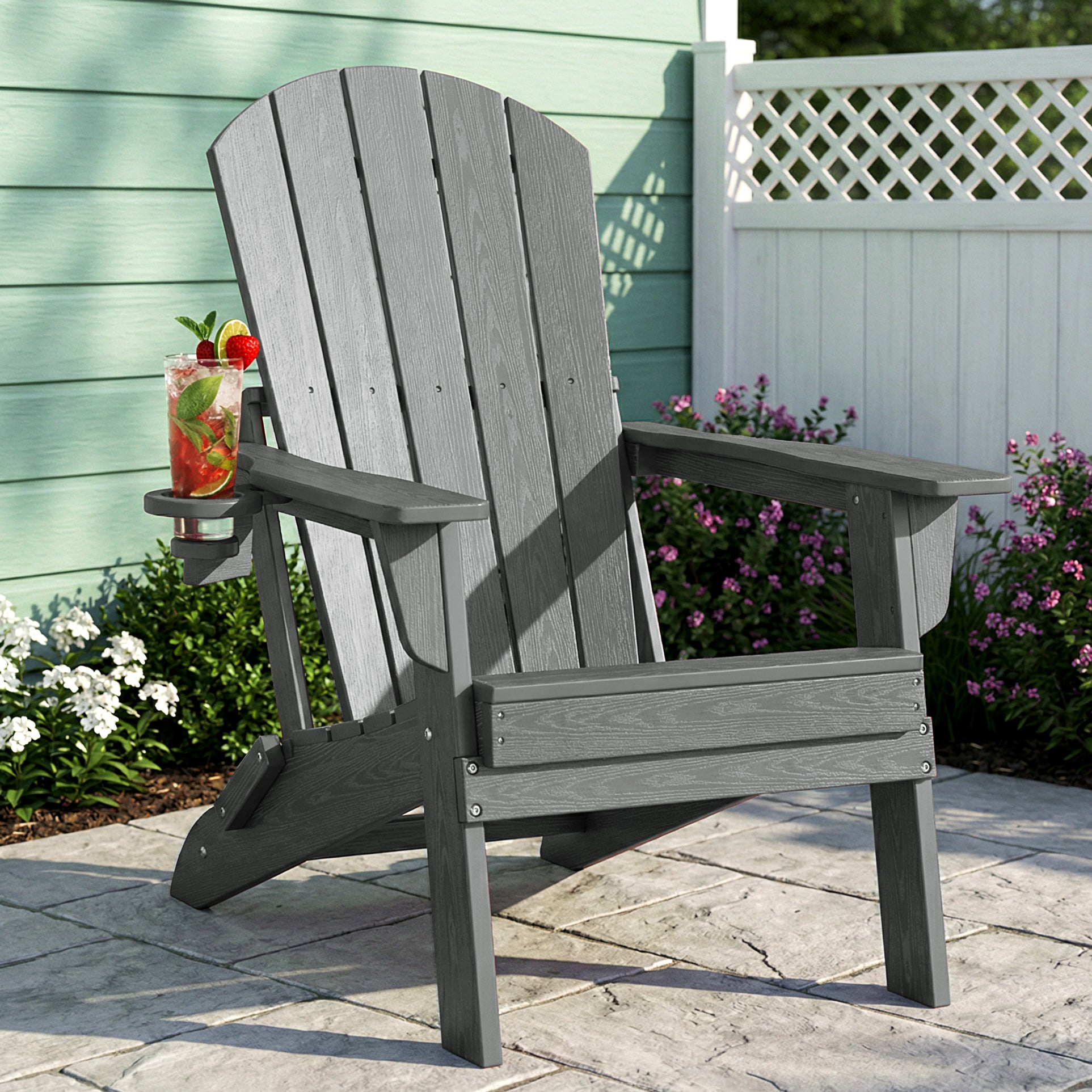 Premium HDPE Adirondack Chair – All-Weather Folding Outdoor Lounge Chair with Ergonomic Comfort