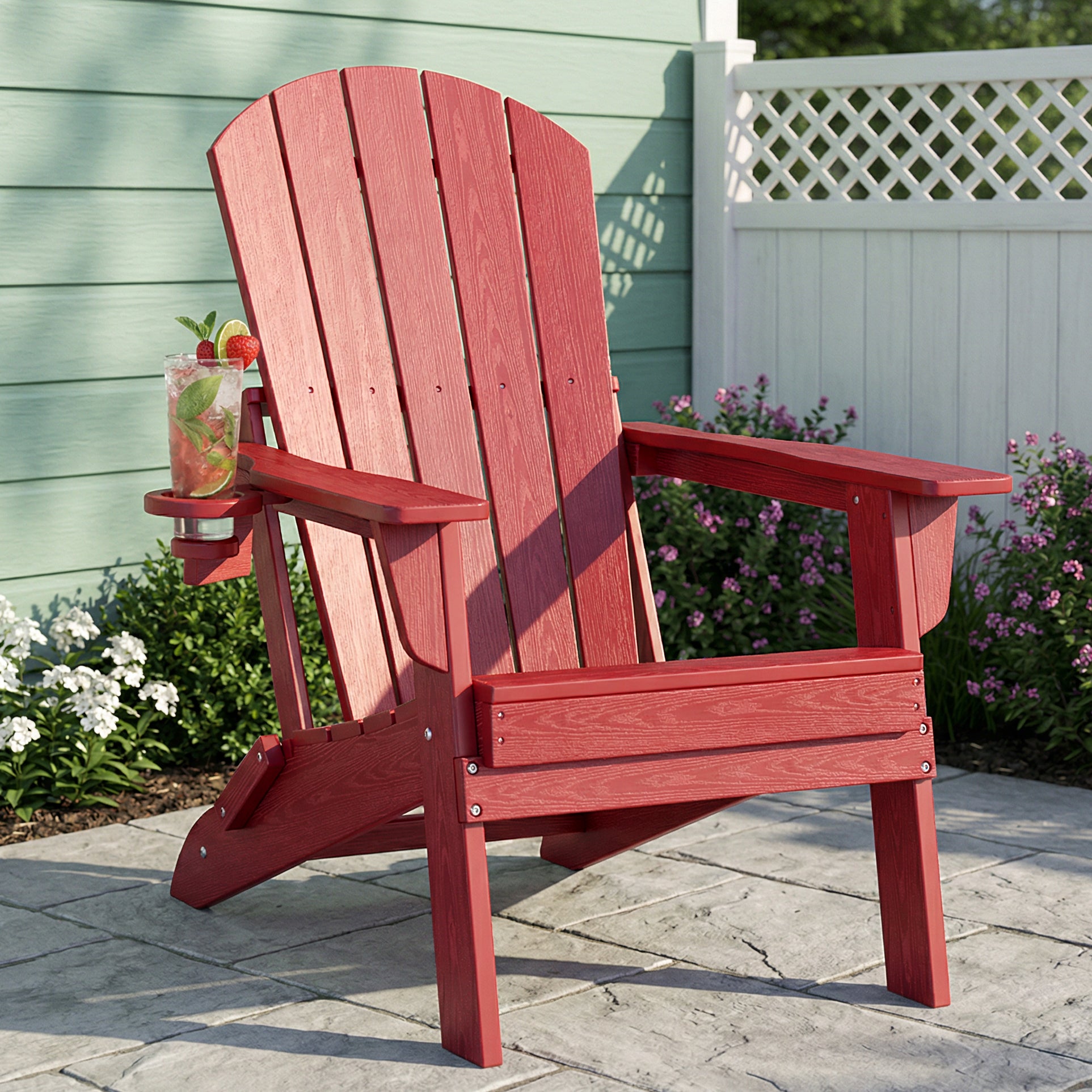 Premium HDPE Adirondack Chair – All-Weather Folding Outdoor Lounge Chair with Ergonomic Comfort