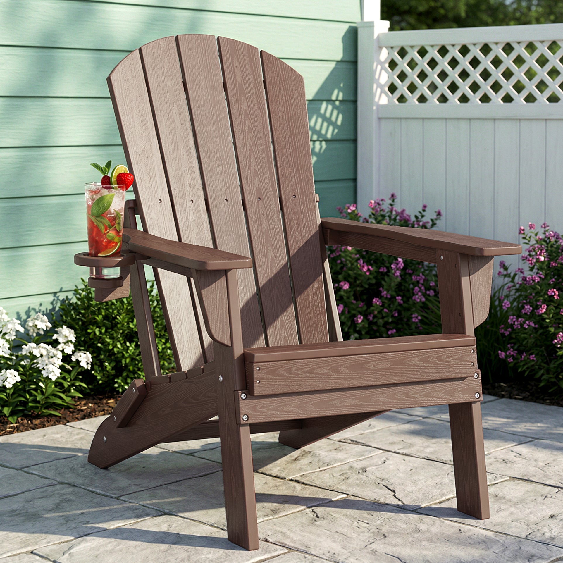 Premium HDPE Adirondack Chair – All-Weather Folding Outdoor Lounge Chair with Ergonomic Comfort