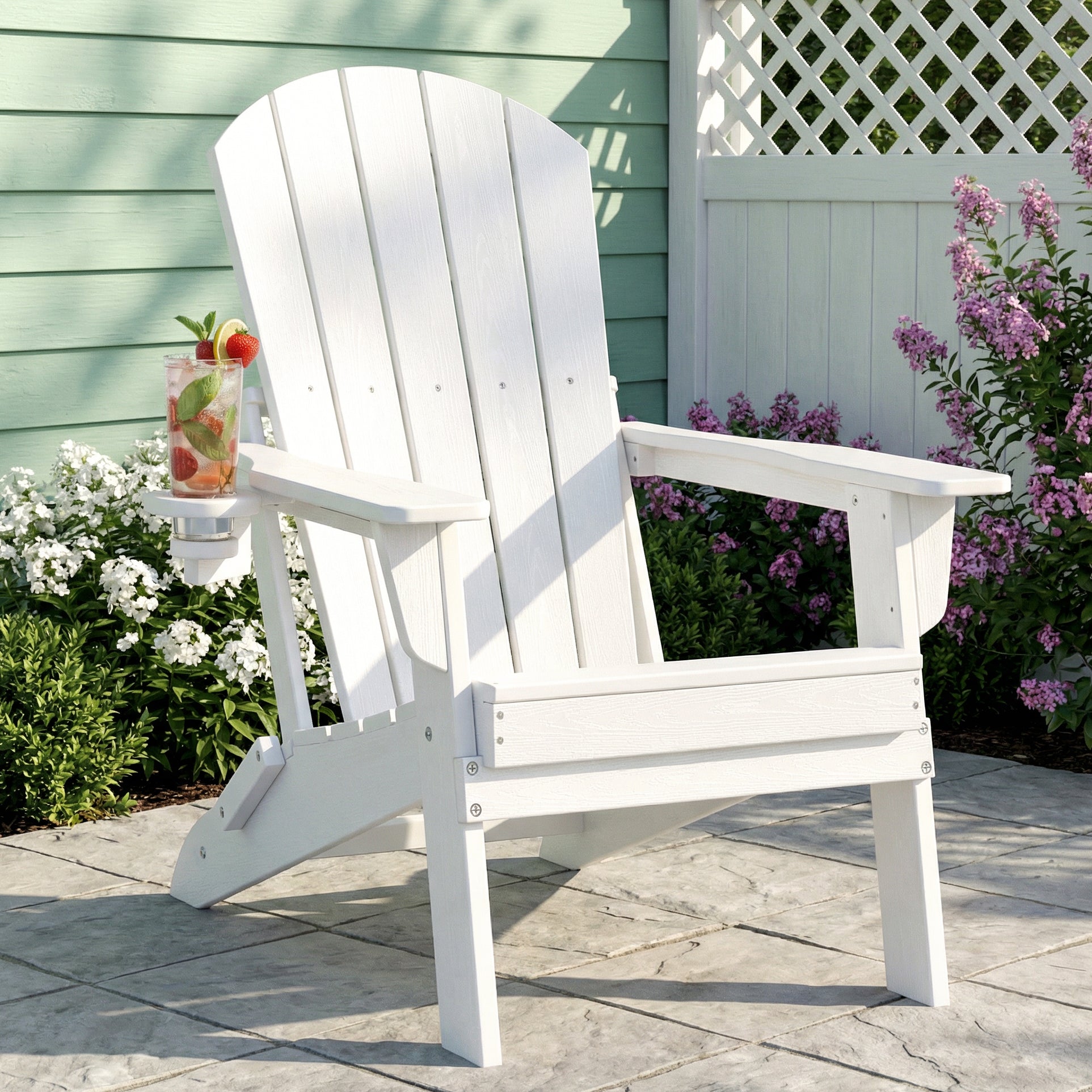 Premium HDPE Adirondack Chair – All-Weather Folding Outdoor Lounge Chair with Ergonomic Comfort
