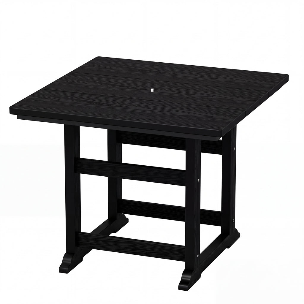 cobiod Patio Dining Set HDPE Wood Grain Table and Chairs Available in 5, 6 or 8 Pieces All Weather for Deck Backyard Porch Garden Poolside