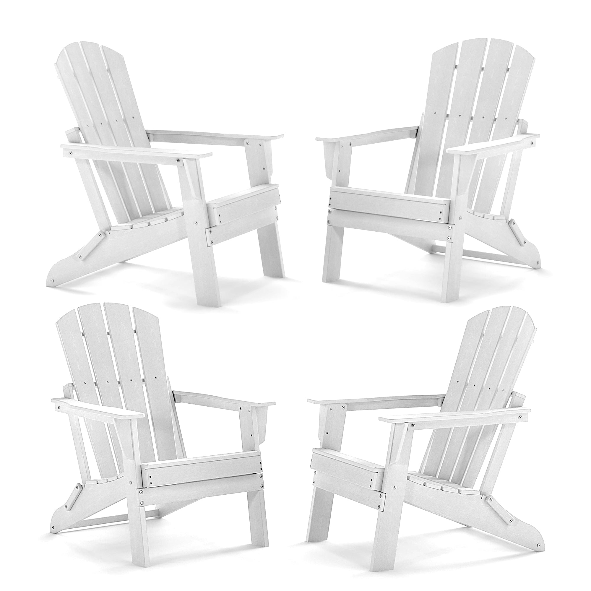 Cobiod Folding Adirondack Chair Set of 4, HDPE Patio Chair, All-Weather Space-Saving Foldable Fire Pit Seating for Camping, Backyard, Deck