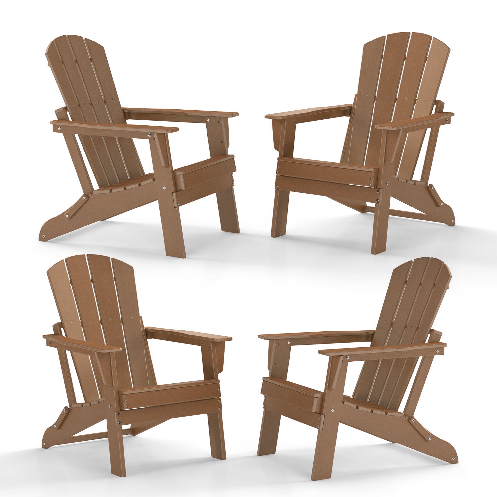 Cobiod Folding Adirondack Chair Set of 4, HDPE Patio Chair, All-Weather Space-Saving Foldable Fire Pit Seating for Camping, Backyard, Deck