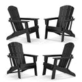 Cobiod Folding Adirondack Chair Set of 4, HDPE Patio Chair, All-Weather Space-Saving Foldable Fire Pit Seating for Camping, Backyard, Deck