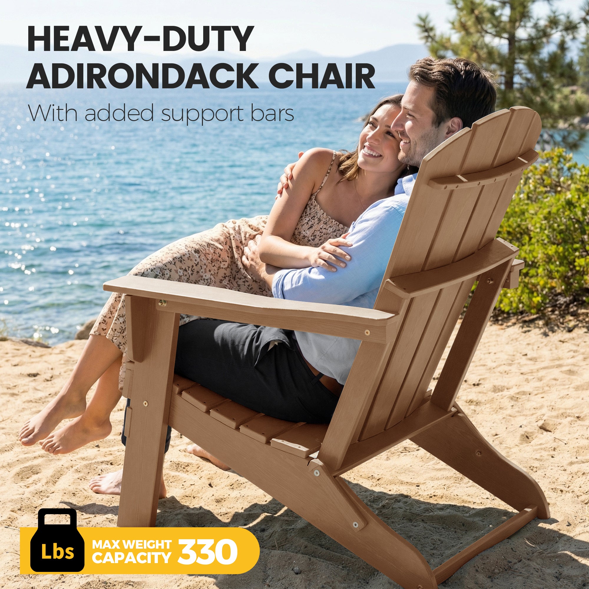 Cobiod Folding Adirondack Chair Set of 4, HDPE Patio Chair, All-Weather Space-Saving Foldable Fire Pit Seating for Camping, Backyard, Deck