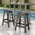 Cobiod Bar Stools Set of 2 Chairs,Saddle Bar stools with Curved Surface,Kitchen Counter Seat with Footrests,HDPE All-Weather for Patio, Garden and Kitchen