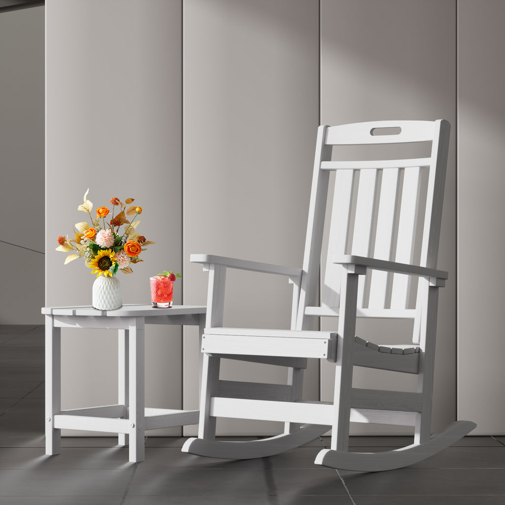 Cobiod Oversized Rocking Chair,HDPE All-Weather Outdoor Rocking Chair,Patio Rocking Chairs for Porch