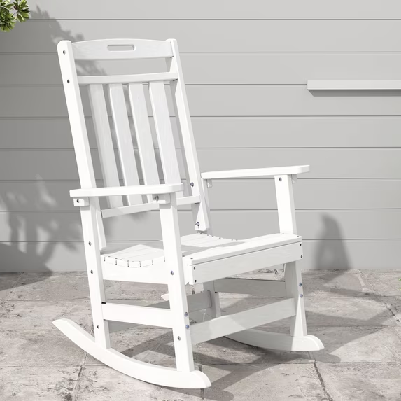 Cobiod Oversized Rocking Chair,HDPE All-Weather Outdoor Rocking Chair,Patio Rocking Chairs for Porch