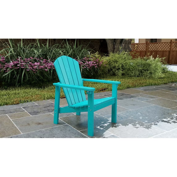 Cobiod Stackable Adirondack Chair, HDPE All-Weather Patio Chair, Wood Grain Ergonomic Outdoor Chair for Backyard