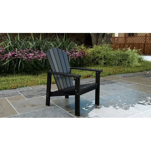 Cobiod Stackable Adirondack Chair, HDPE All-Weather Patio Chair, Wood Grain Ergonomic Outdoor Chair for Backyard