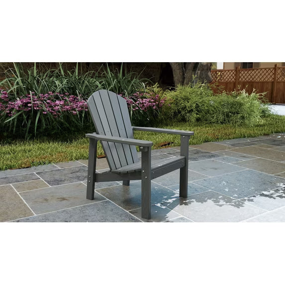 Cobiod Stackable Adirondack Chair, HDPE All-Weather Patio Chair, Wood Grain Ergonomic Outdoor Chair for Backyard