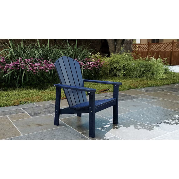 Cobiod Stackable Adirondack Chair, HDPE All-Weather Patio Chair, Wood Grain Ergonomic Outdoor Chair for Backyard