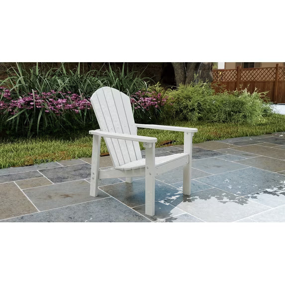 Cobiod Stackable Adirondack Chair, HDPE All-Weather Patio Chair, Wood Grain Ergonomic Outdoor Chair for Backyard
