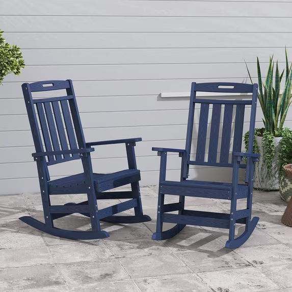 Cobiod Oversized Rocking Chair Set of 2,HDPE All-Weather Outdoor Rocking Chair,Patio Rocking Chairs for Porch